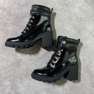 Marc Fisher Glossy Black Heeled Boots